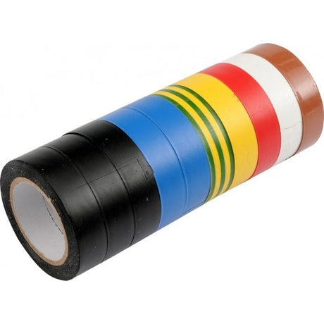 ASSORTED INSULATION TAPE SET 10 PCS.: 15 MM X 10 M X 0.13 MM (75012)