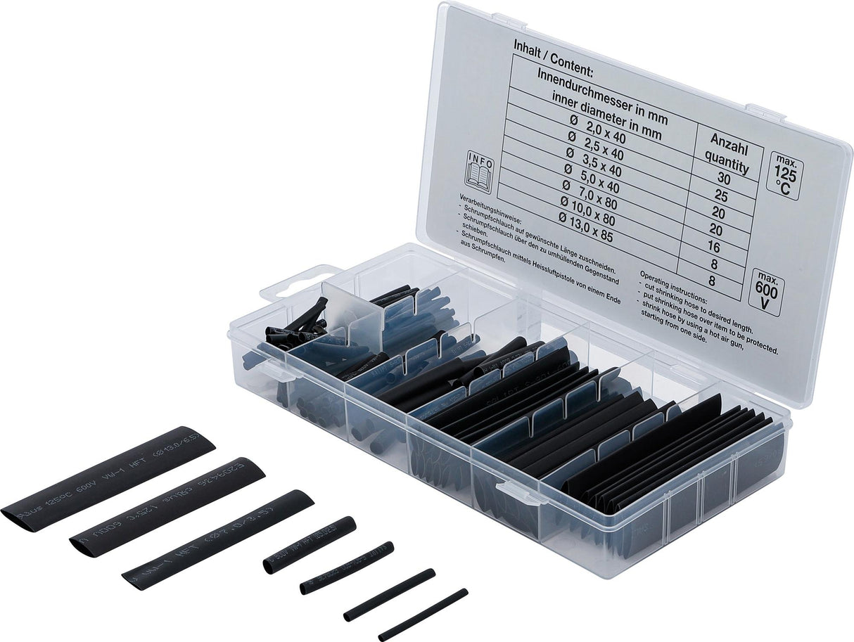 SHRINK TUBE ASSORTMENT | BLACK | 127 PCS. (8042)