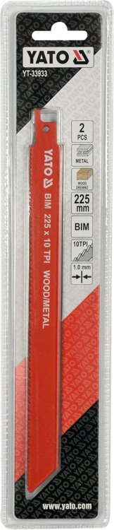 SABRE SAW BLADES BIM 225MM 10TPI 2PCS (YT-33933)
