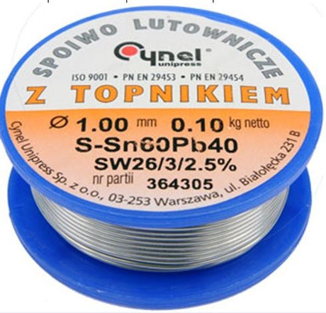 SOLDER SN60PB40 1.0MM 100G (76810)