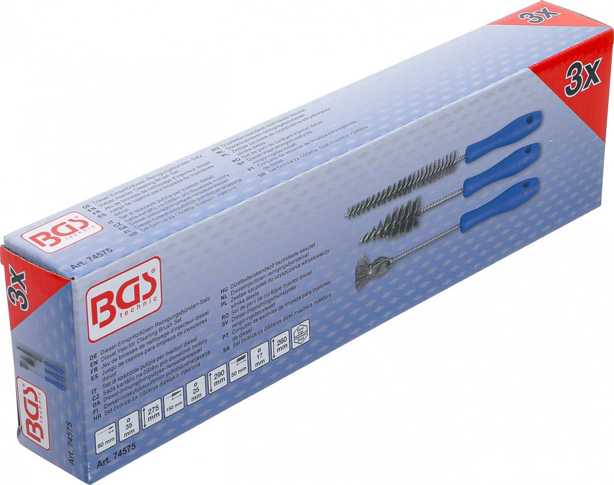 DIESEL INJECTOR CLEANING BRUSH SET | 3 PCS. (74575)