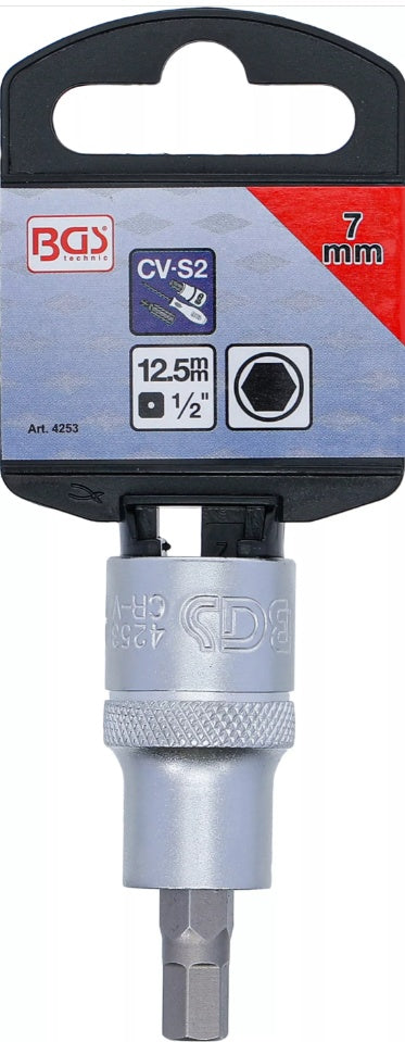 BIT SOCKET | 12.5 MM (1/2") | INTERNAL HEXAGON 7 MM (4253)