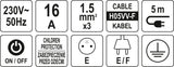 POWER STRIP W. GROUND 3S 5M (72352)