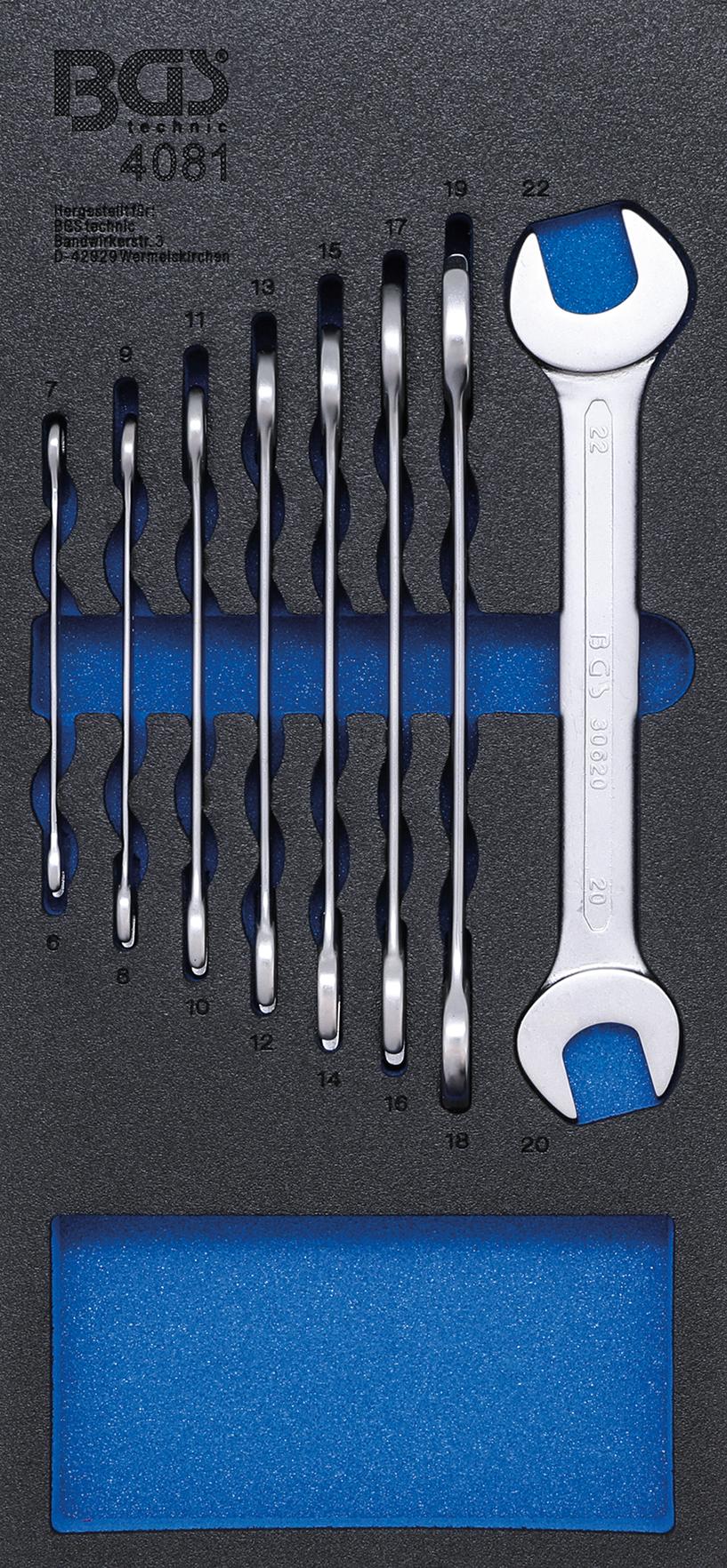 TOOL TRAY 1/3: DOUBLE OPEN END SPANNER SET | 6 - 22 MM | 8 PCS. (4081)
