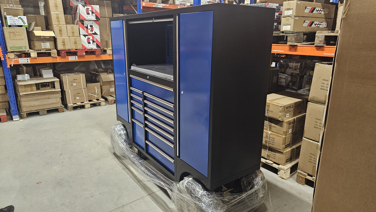 TOOL CABINET ON WHEELS | 13 DRAWERS | MOBILE EQUIPMENT ON WHEELS | BLUE (419900B)
