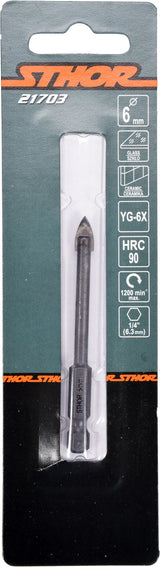 GLASS AND TILE DRILL WITH HEX SHANK 6MM (21703)