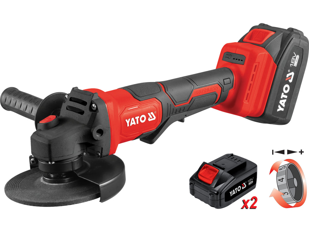 CORDLESS ANGLE GRINDER | 18V | 2X4 AH | 125 MM (YT-828255)