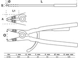 CIRCLIP PLIERS | STRAIGHT | FOR OUTSIDE CIRCLIPS | 500 MM (6736)