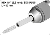 HEX SOCKET SHANK SCREWDRIVER SDS PLUS (YT-04690)