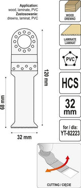 BLADE HCS L: 120MM W: 32MM (YT-34700)