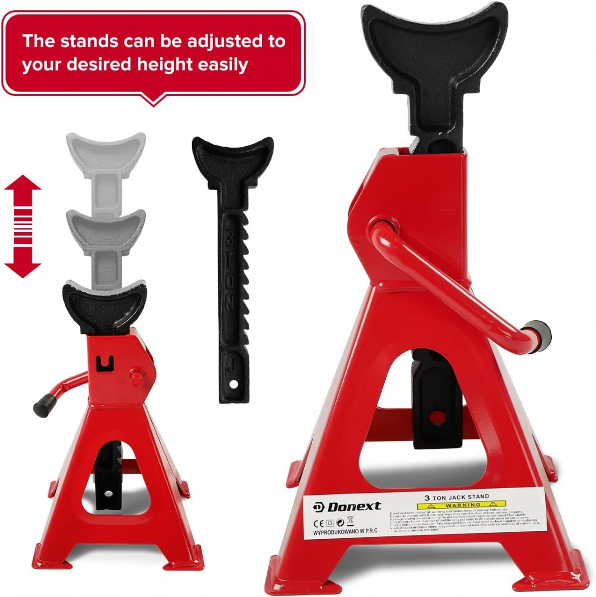 JACK STAND SET 3 T | WITH PADS | 300-420 MM | 2 PCS. (JS3T)