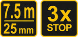 MEASURING TAPE RED-BLACK 7.5MX25MM (10128)