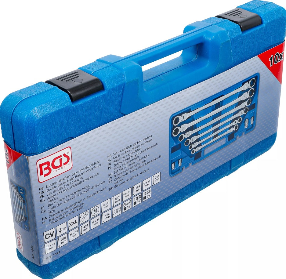 DOUBLE SWIVEL HEAD RATCHET WRENCH SET | 8 - 19 MM | 10 PCS. (1541)