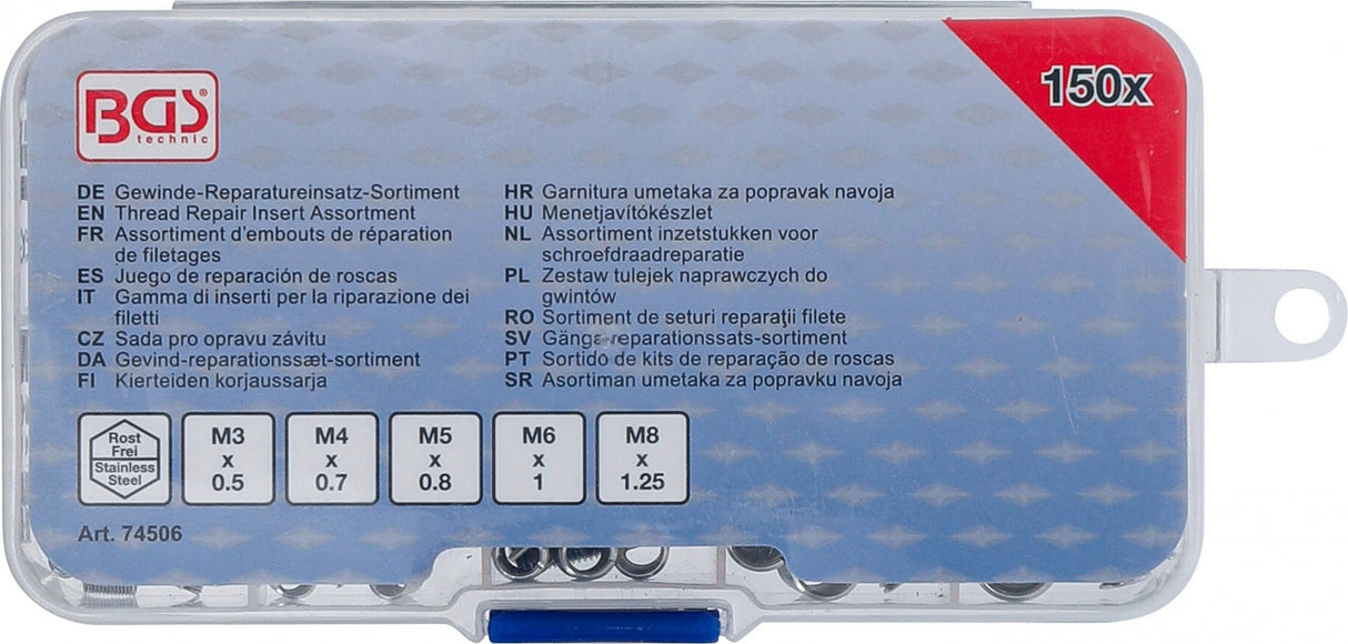 THREAD REPAIR INSERT ASSORTMENT | STAINLESS STEEL | 150 PCS. (74506)