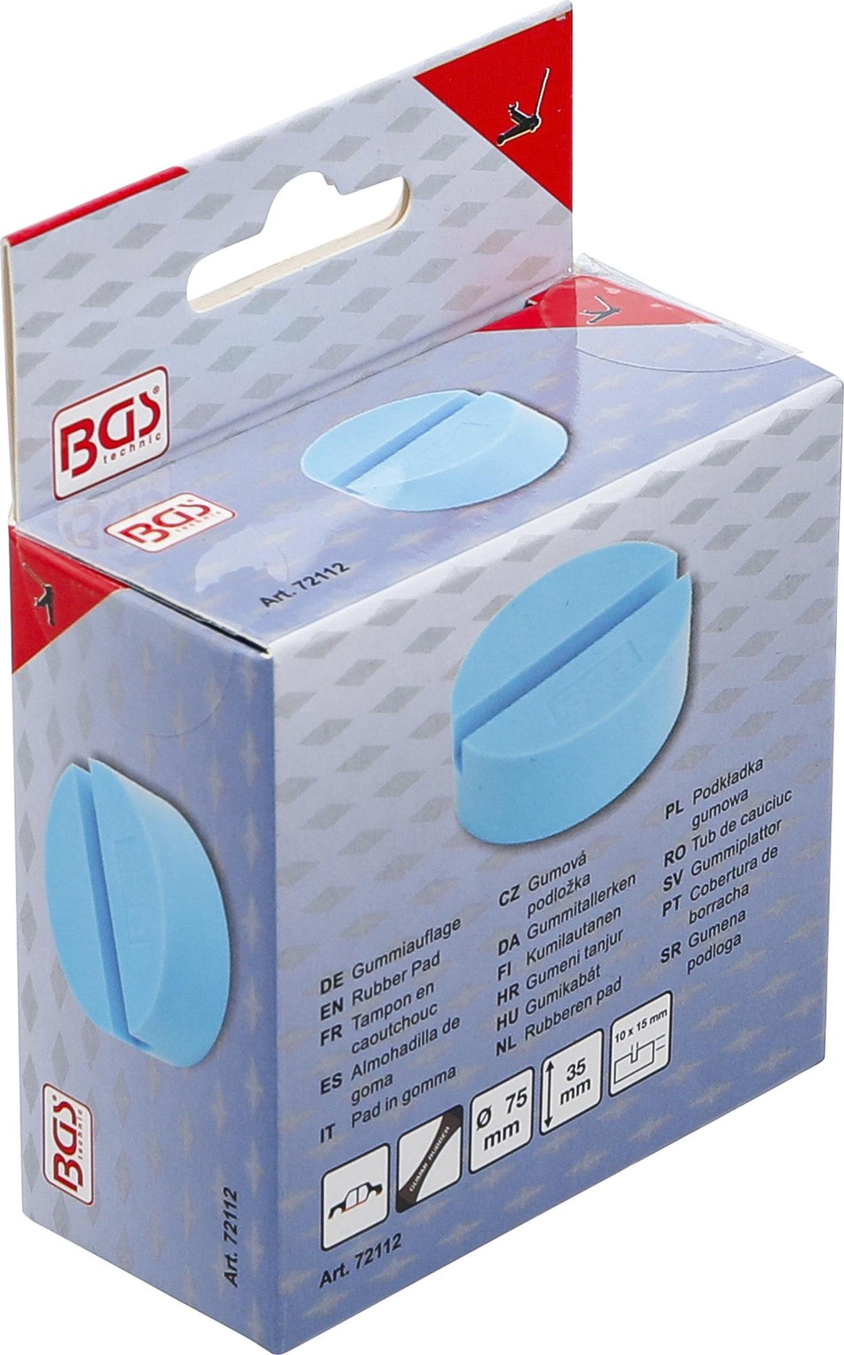 RUBBER PAD | FOR FLOOR JACK | 75 X 35 MM (72112)