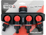 WATER DISTRIBUTOR WITH TAP CONNECTOR 3/4" - 1" | 4 OUTLETS (YT-89103)