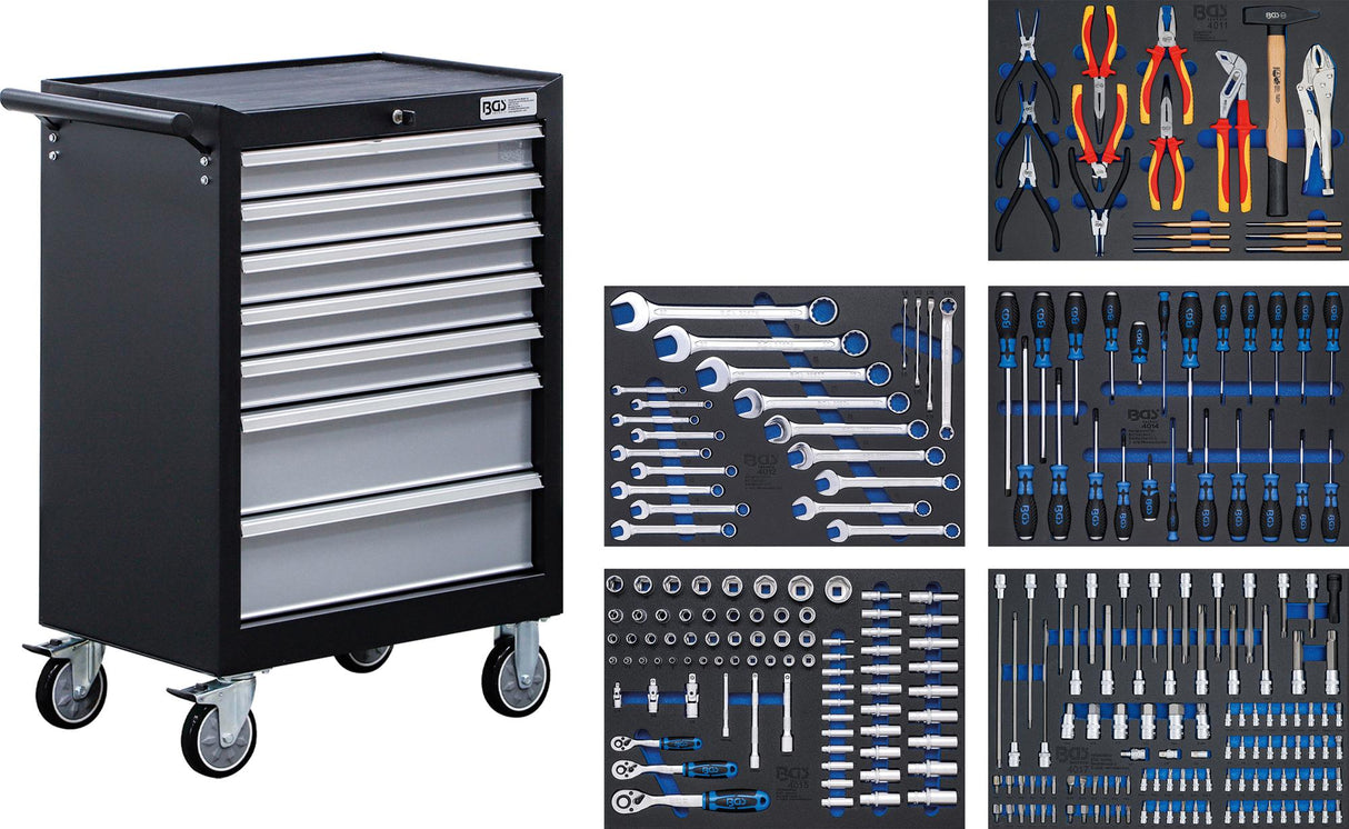 WORKSHOP TROLLEY | 7 DRAWERS | WITH 246 TOOLS (6060)