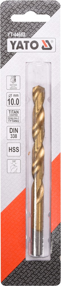 TWIST DRILL BIT HSS-TIN 10 MM (YT-44662)