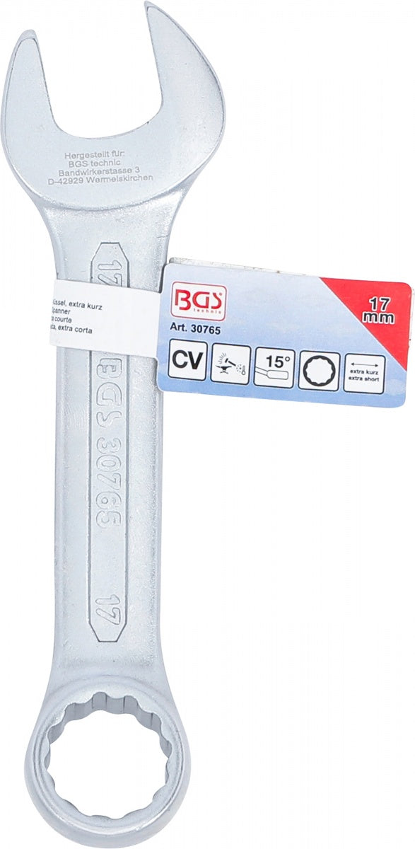 COMBINATION SPANNER | EXTRA SHORT | 17 MM (30765)