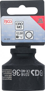 IMPACT SOCKET, 12-POINT | 12.5 MM (1/2") DRIVE | 36 MM (5316)