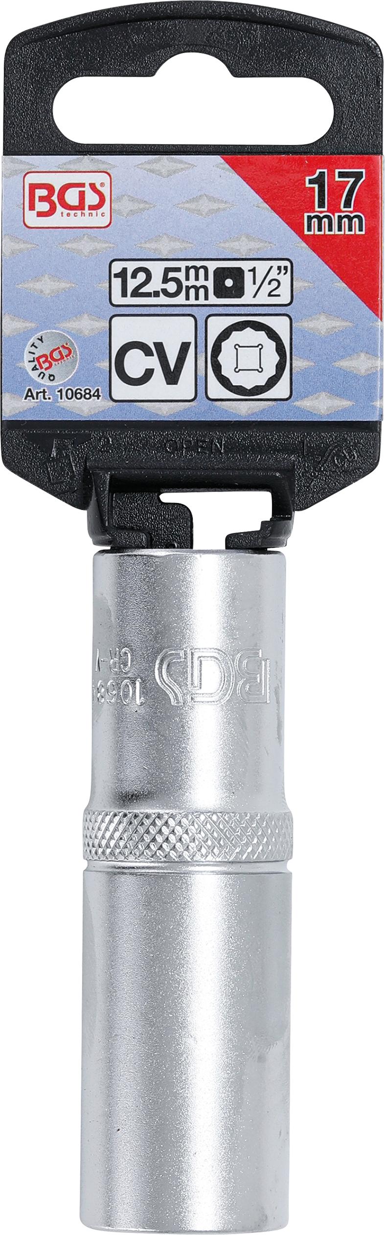 SOCKET, 12-POINT, DEEP | 12.5 MM (1/2") DRIVE | 17 MM (10684)