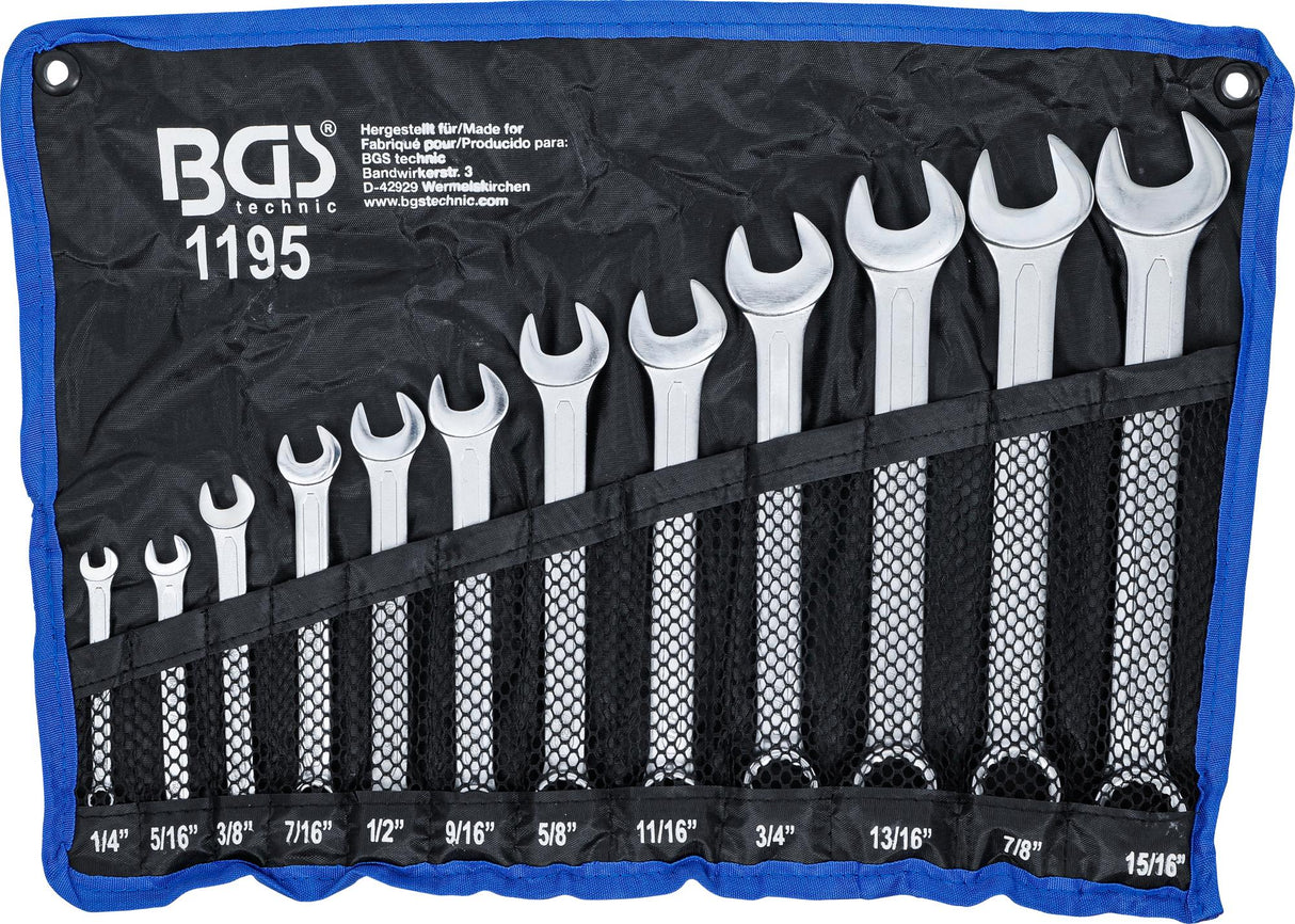 COMBINATION SPANNER SET | INCH SIZES | 1/4" - 15/16" | 12 PCS. (1195)