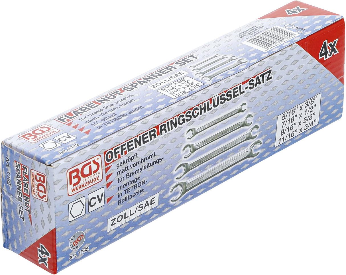 DOUBLE RING SPANNER SET, OPEN TYPE | INCH SIZES | 4 PCS. (1782)