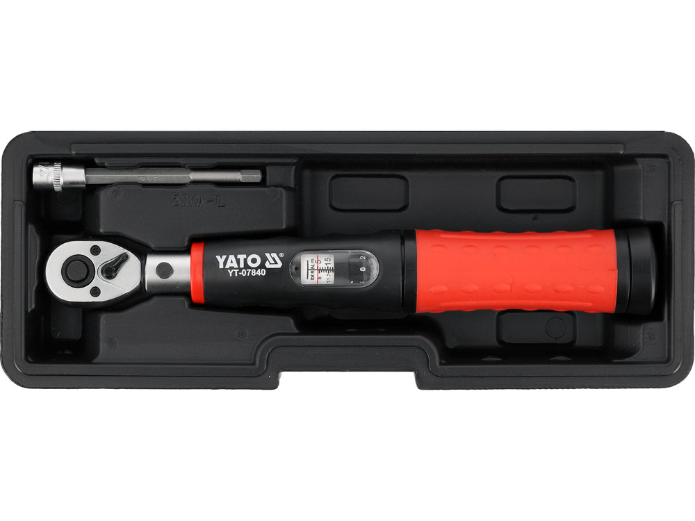 TORQUE WRENCH | 6.3 MM (1/4") | 5 - 25 NM | WITH BITS | 11 PCS (YT-07840)