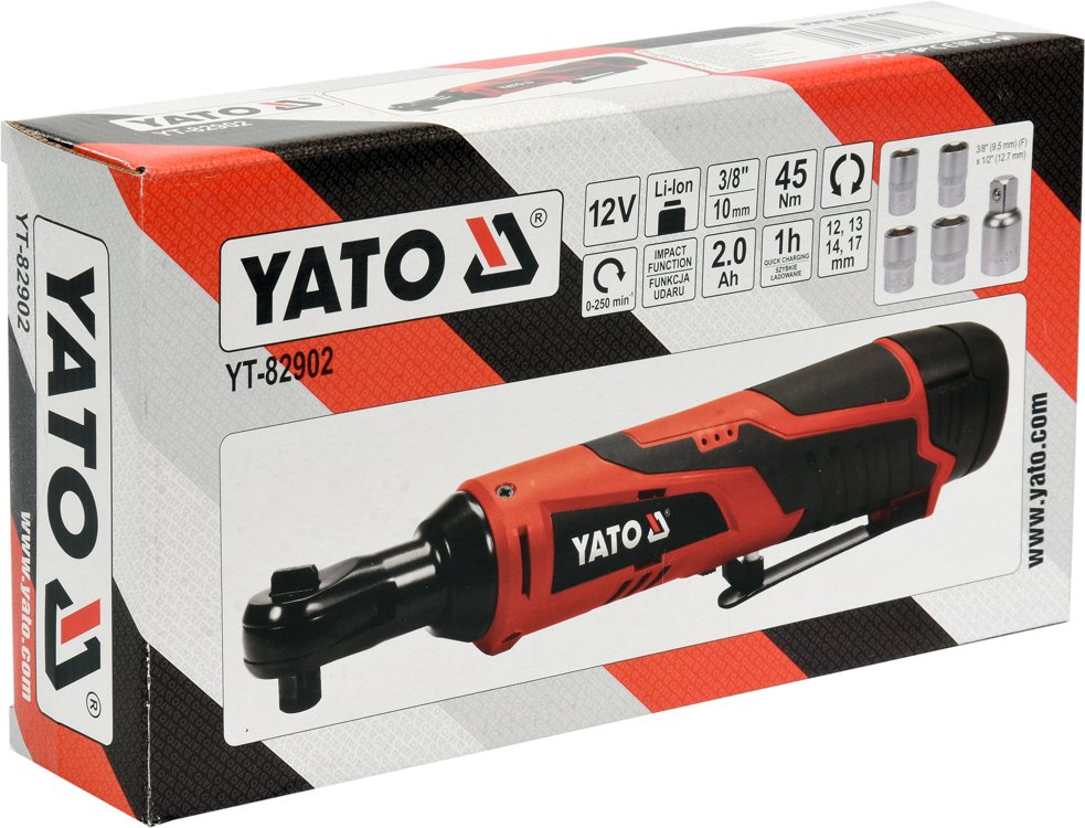 CORDLESS RATCHET 12V 3/8'' 45NM - 2AH (YT-82902)