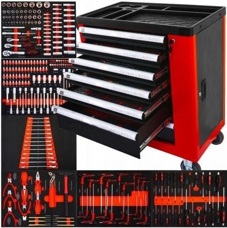 TOOL CABINET ON CASTERS | 7 DRAWERS | 1 SIDE DOOR | 250 TOOLS (H7007)