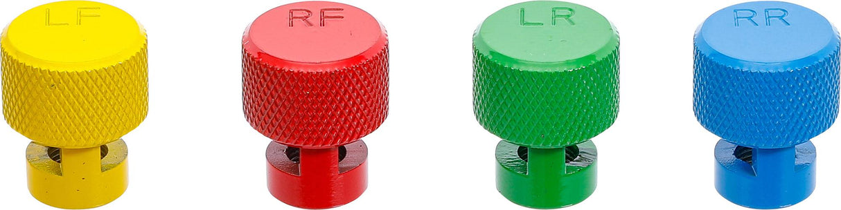 COLOUR CODED TIRE DEFLATING CAPS FOR TPMS VALVES | 4 PCS. (9271)