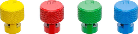 COLOUR CODED TIRE DEFLATING CAPS FOR TPMS VALVES | 4 PCS. (9271)