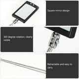 TELESCOPIC SQUARE MIRROR | 285 - 870 MM | WITH 2 LED (9302V)