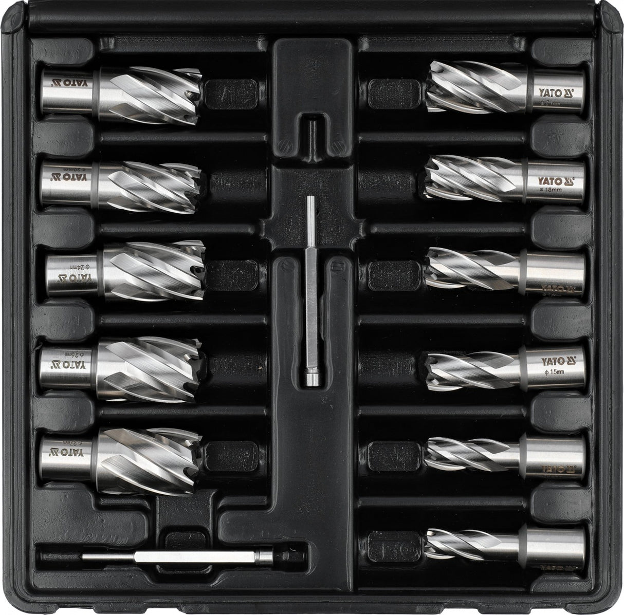 HSS ANNULAR CUTTER SET FOR METAL | WELDON SHANK | 12-27 MM | 13 PCS (YT-43405)