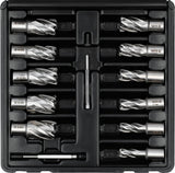 HSS ANNULAR CUTTER SET FOR METAL | WELDON SHANK | 12-27 MM | 13 PCS (YT-43405)