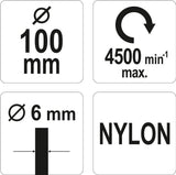 CIRCULAR BRUSH 100MM NYLON FOR DRILL (YT-47792)