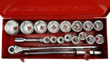 SOCKET AND WRENCH SET 6-POINT | 25 MM (1") | 30 - 80 MM | 21 PCS. (SK1387)