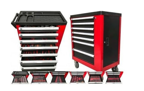 TOOL CABINET ON CASTERS | 7 DRAWERS | 1 SIDE DOOR | 250 TOOLS (H7007)