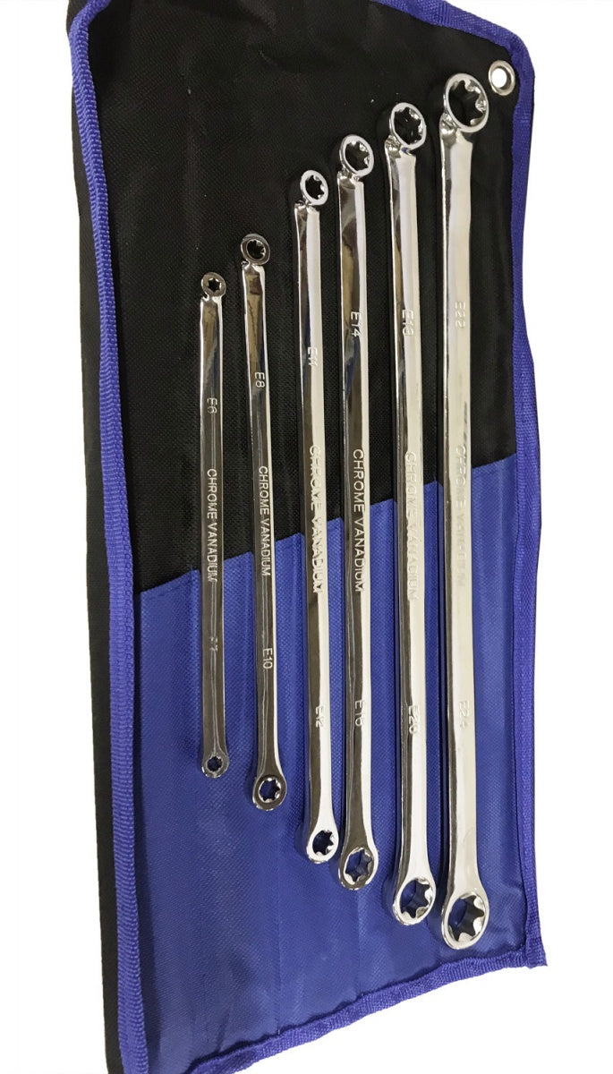 DOUBLE LONG WRENCH SET | FOR E-TYPE SOCKETS | E6 X E7 - E22 X E24 | 6 PCS. (SK5009)