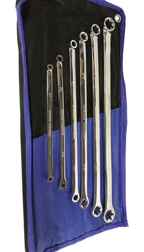 DOUBLE LONG WRENCH SET | FOR E-TYPE SOCKETS | E6 X E7 - E22 X E24 | 6 PCS. (SK5009)
