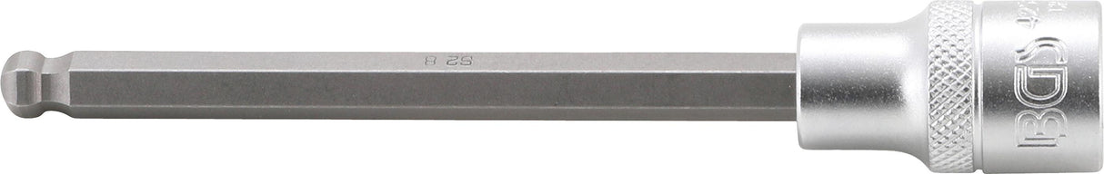 BIT SOCKET | LENGTH 140 MM | 12.5 MM (1/2") DRIVE | INTERNAL HEXAGON WITH BALL HEAD 8 MM (4258-8)
