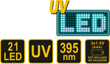 UV FLASHLIGHT 21 LED AND GLASSES SET (82756)