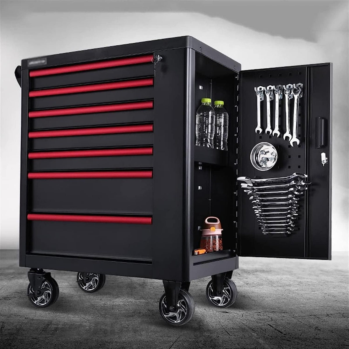 TOOL CABINET ON WHEELS | 7 DRAWERS | 1 SIDE DOOR | EMPTY (SLTC7A)
