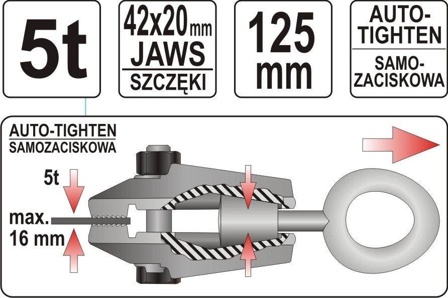 SMALL MOUTH PULL CLAMP 5T (YT-2542)