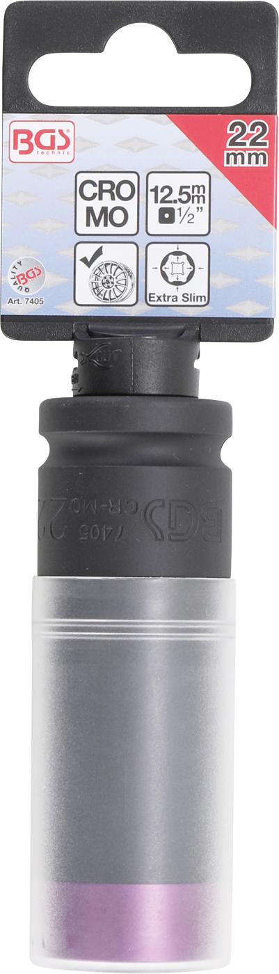 IMPACT SOCKET WITH PROTECTION | ULTRA THIN | 12.5 MM (1/2") | 22 MM (7405)