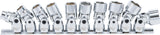 UNIVERSAL JOINT SOCKET SET, HEXAGON | 10 MM (3/8") DRIVE | 10 - 19 MM | 10 PCS. (205)