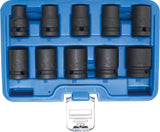 IMPACT SOCKET SET, HEXAGON | 12.5 MM (1/2") DRIVE | 10 - 24 MM | 10 PCS. (5205)