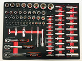TOOL CABINET ON CASTERS XXL MAX | WITH TOOLS | 7 DRAWERS / 1 DOOR | 298 TOOLS (H70098)