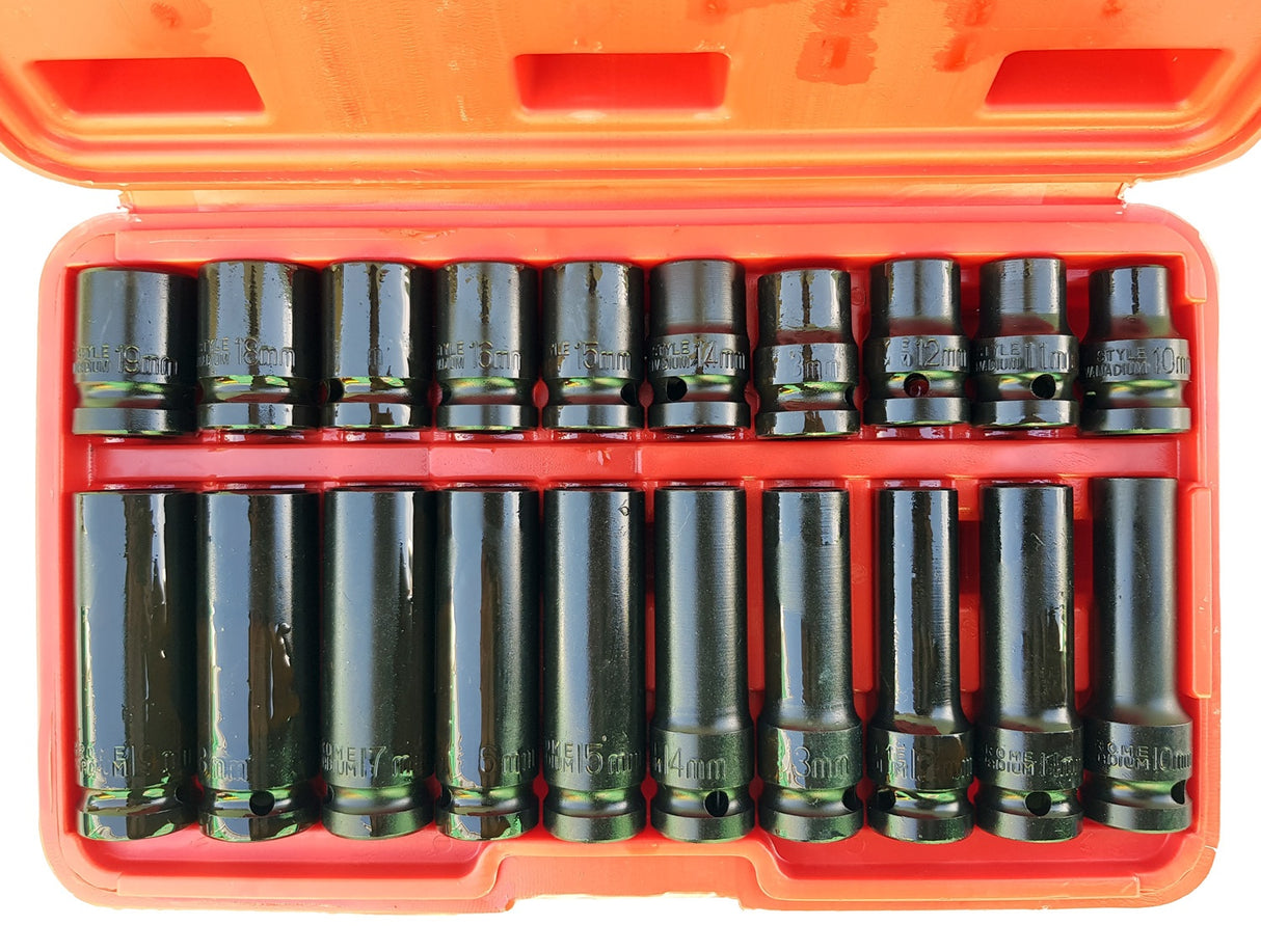 SET OF IMPACT SOCKETS LONG AND SHORT | 20 PCS. (SK1224)
