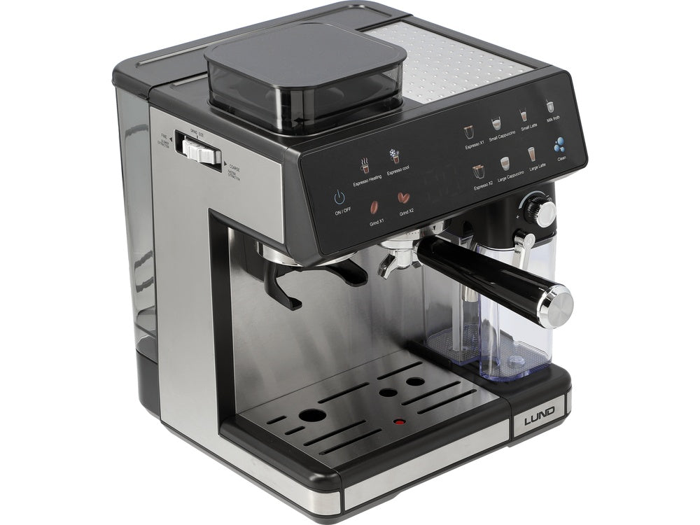PRESSURE COFFEE MAKER WITH MILK FROTHER AND GRINDER 1350W (68501)
